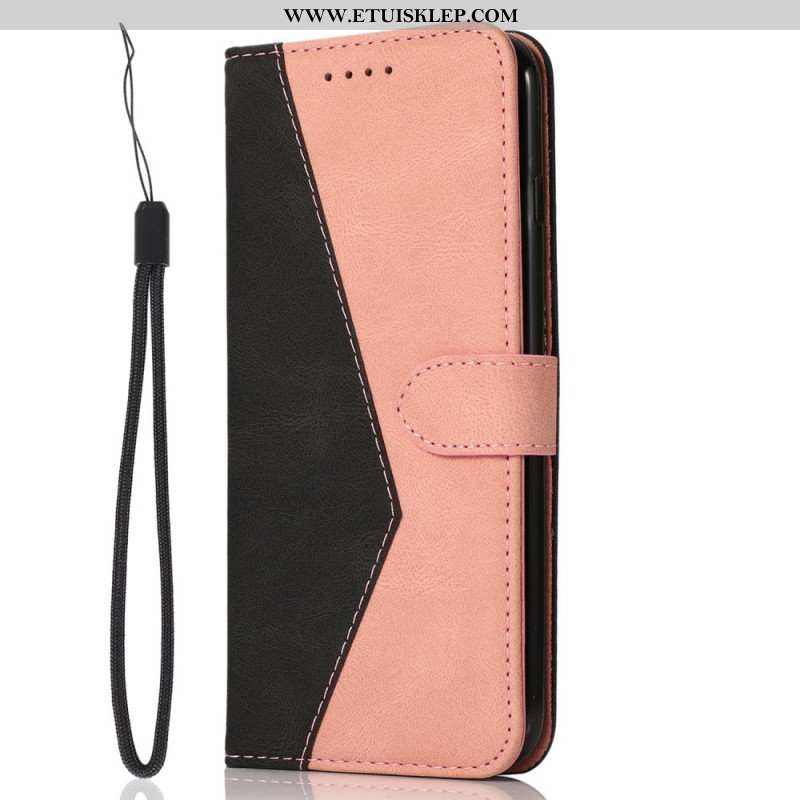 Etui Folio do iPhone 14 Plus z Łańcuch Dwukolorowy Pasek